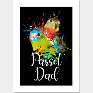 Turquoise Parakeet Parrot Dad Black Posters and Art